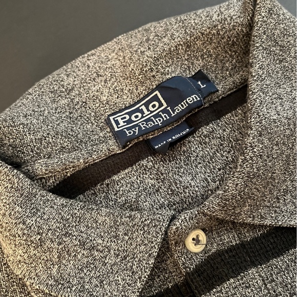 Vintage Polo Ralph Lauren Long Sleeve Gray and Black Striped Shirt. - Picture 9 of 13